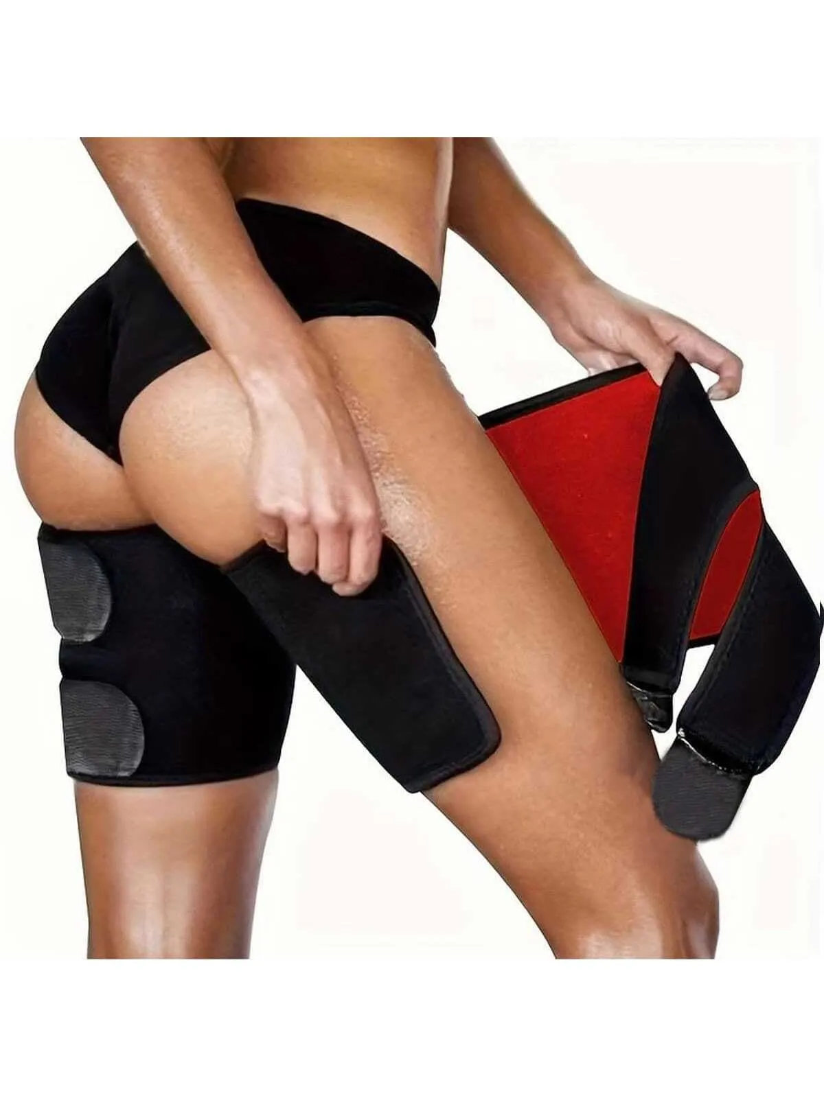 1 Pair Stretch Thigh Leg Slimming Belt, Women Workout Fitness Elastic Slimming Wrap Body Shaper