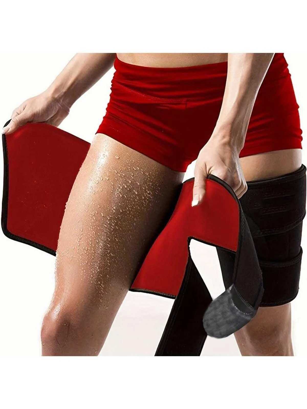 1 Pair Stretch Thigh Leg Slimming Belt, Women Workout Fitness Elastic Slimming Wrap Body Shaper