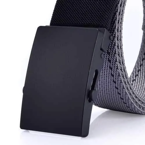 125CM Men Nylon Alloy Buckle Belt Outdoor Sport Military Durable Pants Strip