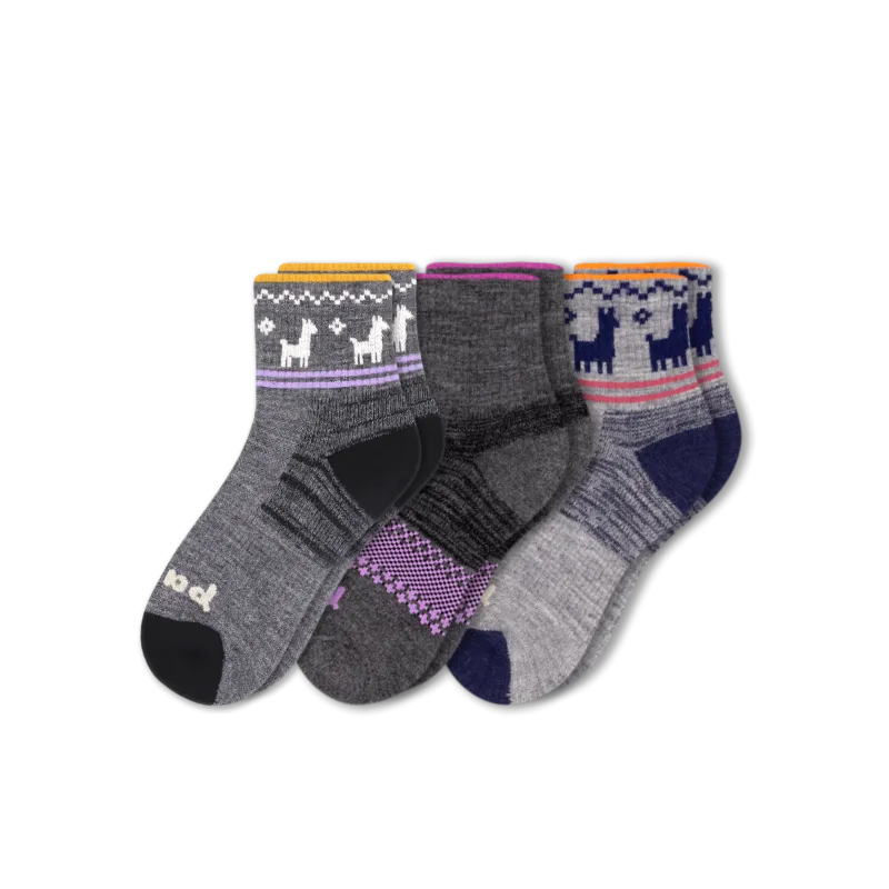 3 Pack - Women's Hiking Quarter Pacas Socks