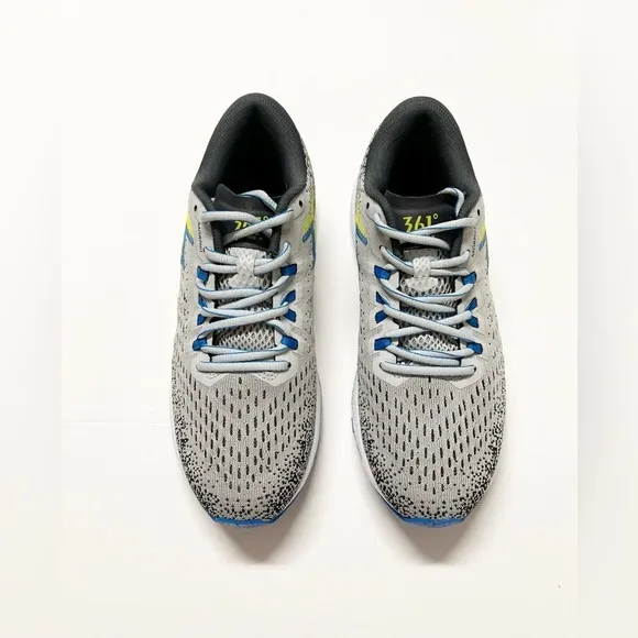 361 Degrees Mens Microchip Gray Spire 4 Carbon Plated Running Shoe Size 8