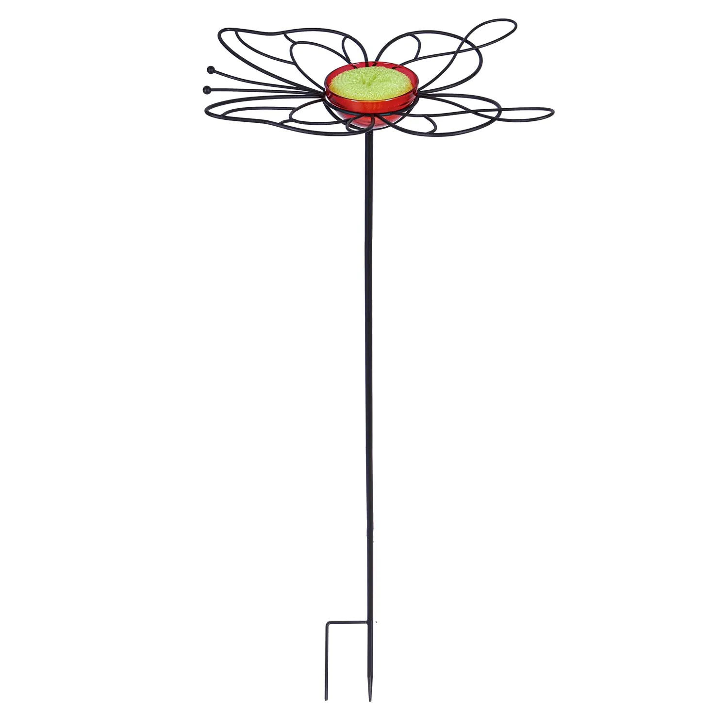 36"H Garden Stake Butterfly Feeder, Pink,47m3859