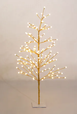 4'H Indoor/Outdoor Gold Metallic Tree