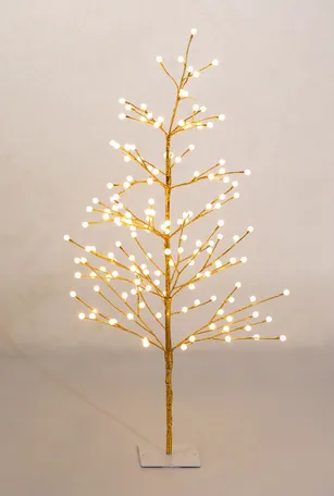 4'H Indoor/Outdoor Gold Metallic Tree