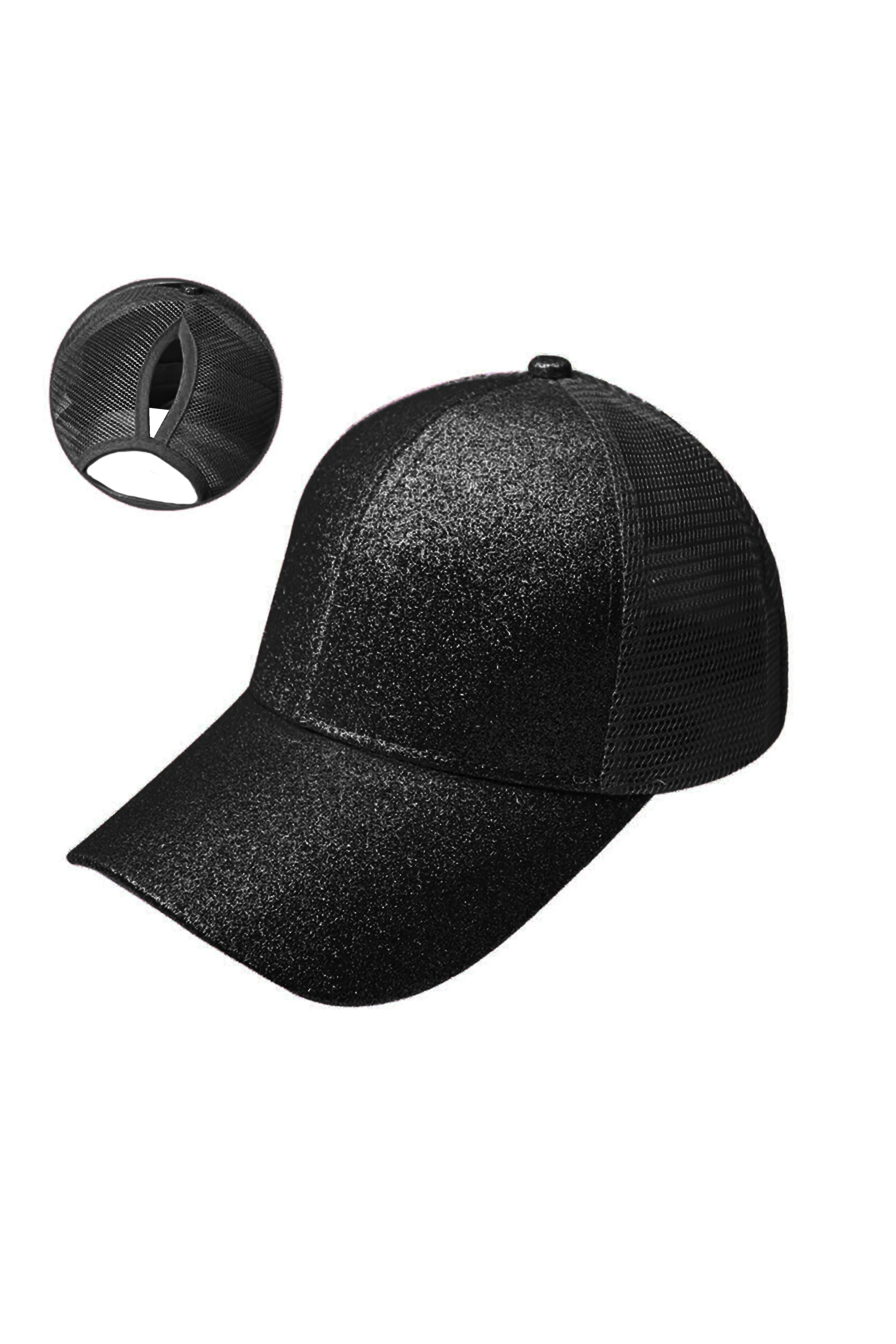 5429 - Sparkle Ponytail Hat with Velcro closure