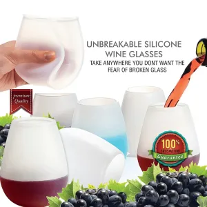 6 Pieces Foldable Silicone Unbreakable Wine/Beer Glass