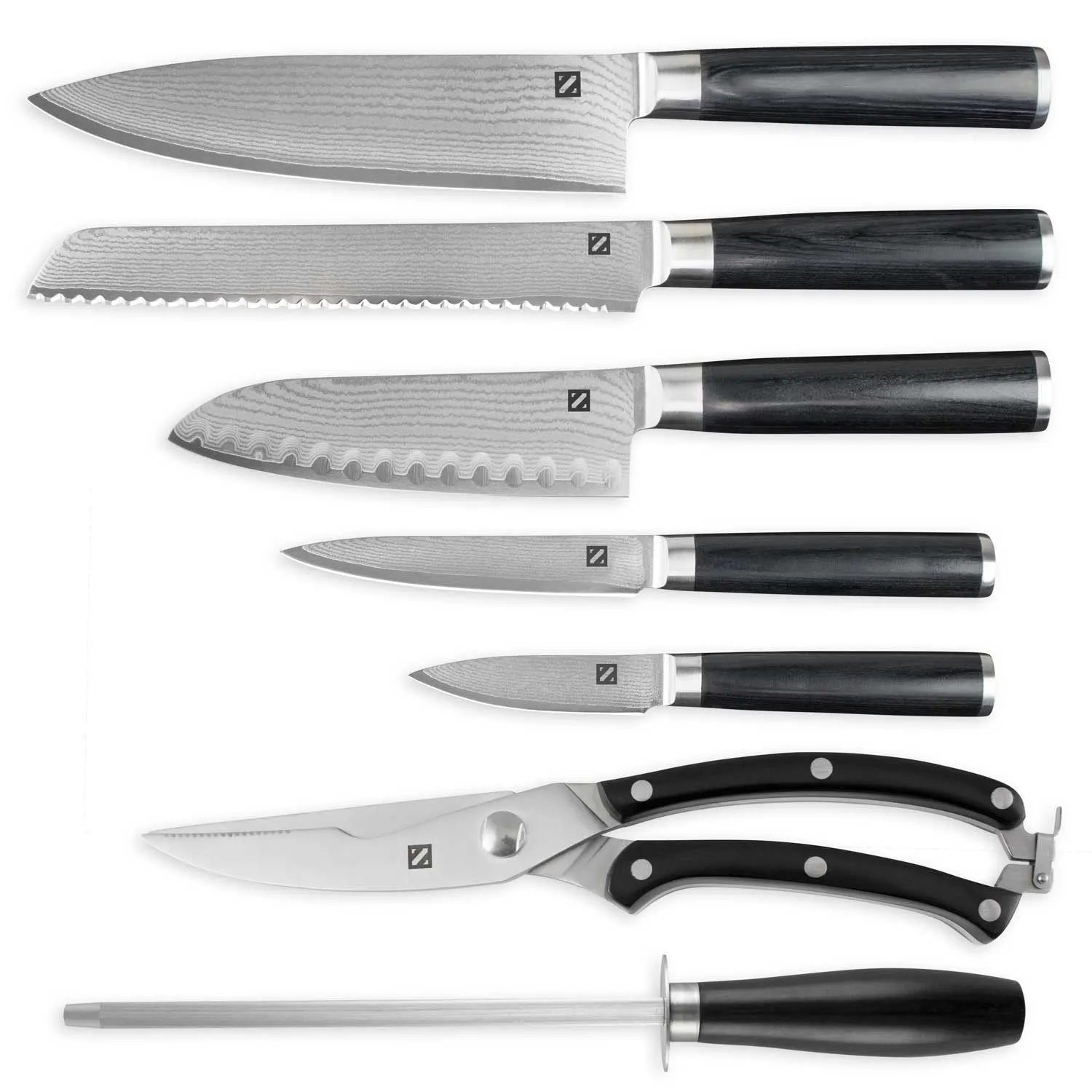 7 Piece Japanese VG-10 Damascus Steel Chef Knife Set