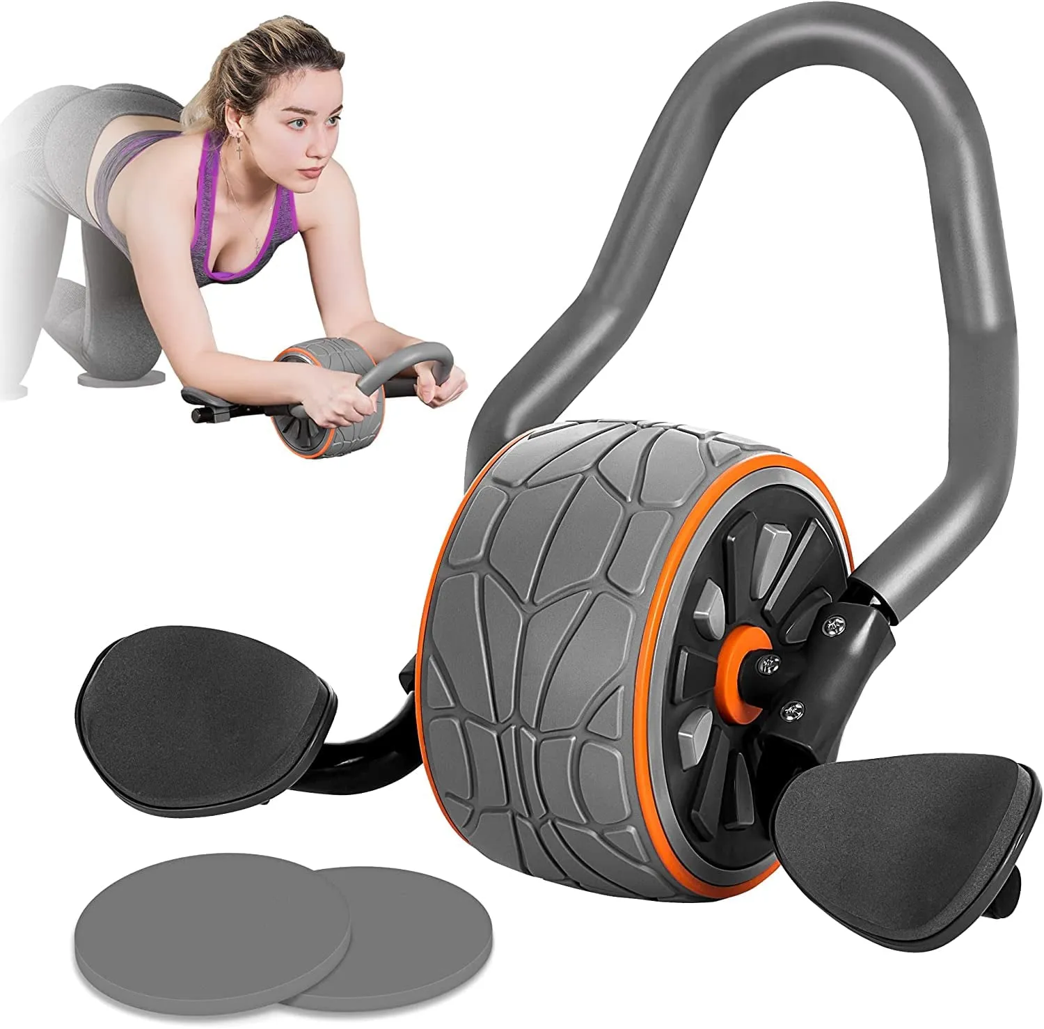 Ab Wheel Roller Exercise Equipment  W/ Knee Mat