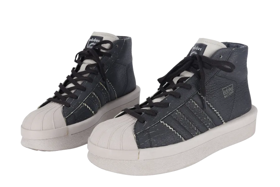 ADIDAS RICK OWENS MASTODON PRO MODEL BLACK LEATHER NIGHT TOP SNEAKER UK9 WITH BOX