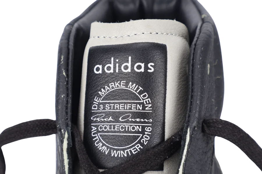 ADIDAS RICK OWENS MASTODON PRO MODEL BLACK LEATHER NIGHT TOP SNEAKER UK9 WITH BOX