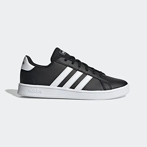 Adidas Unisex-Child Grand Court K CBLACK FTWWHT Tennis Shoes-6 UK (EF0102)