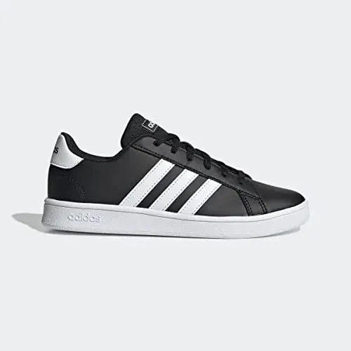 Adidas Unisex-Child Grand Court K CBLACK FTWWHT Tennis Shoes-6 UK (EF0102)