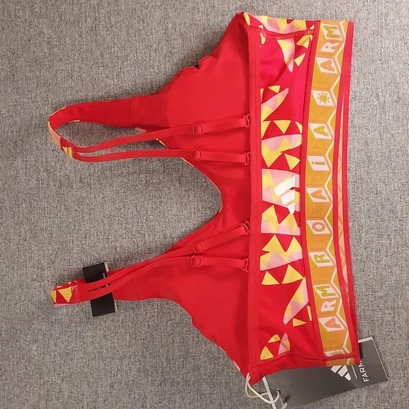 Adidas X Farm Rio 2023 Collab Tomato Spring Yellow Sports Training Bra Size XS
