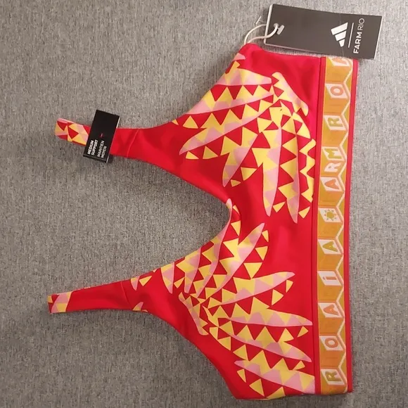 Adidas X Farm Rio 2023 Collab Tomato Spring Yellow Sports Training Bra Size XS