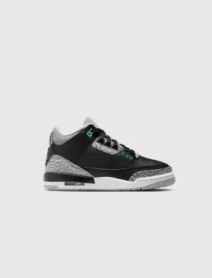 AIR JORDAN 3 RETRO "BLACK/ GREEN GLOW" GS