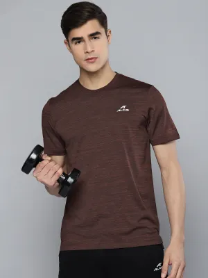 Alcis Men Brown Black Dry Tech Sports T-shirt