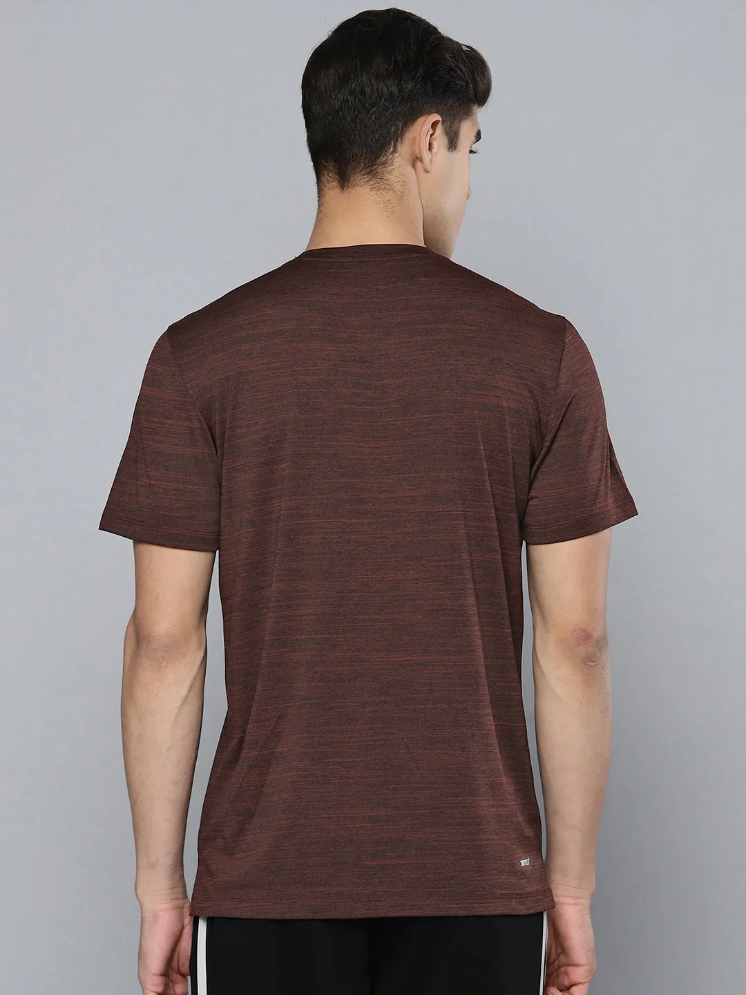 Alcis Men Brown Black Dry Tech Sports T-shirt