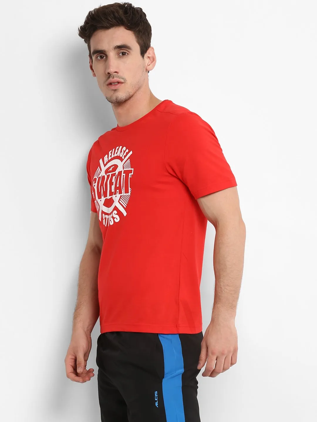 Alcis Men Red Printed Round Neck T-shirt