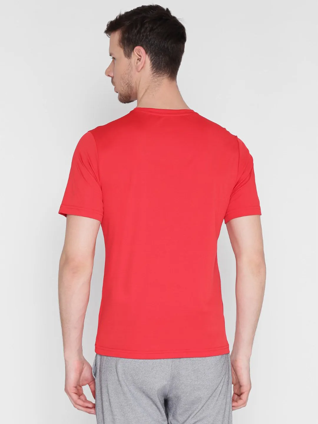 Alcis Men Red Printed Round Neck T-shirt