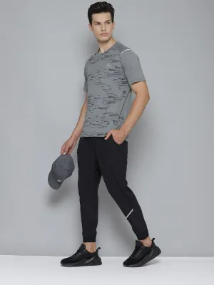 Alcis Men Self Design Grey Tshirts