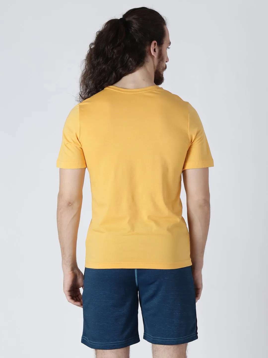 Alcis Mens Printed Sweat Yellow T-Shirt-S-Yellow