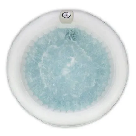ALEKO Round Inflatable Hot Tub Spa With Cover 2-4 Person - 210 Gallon - Light Blue and White I SPAFAIR