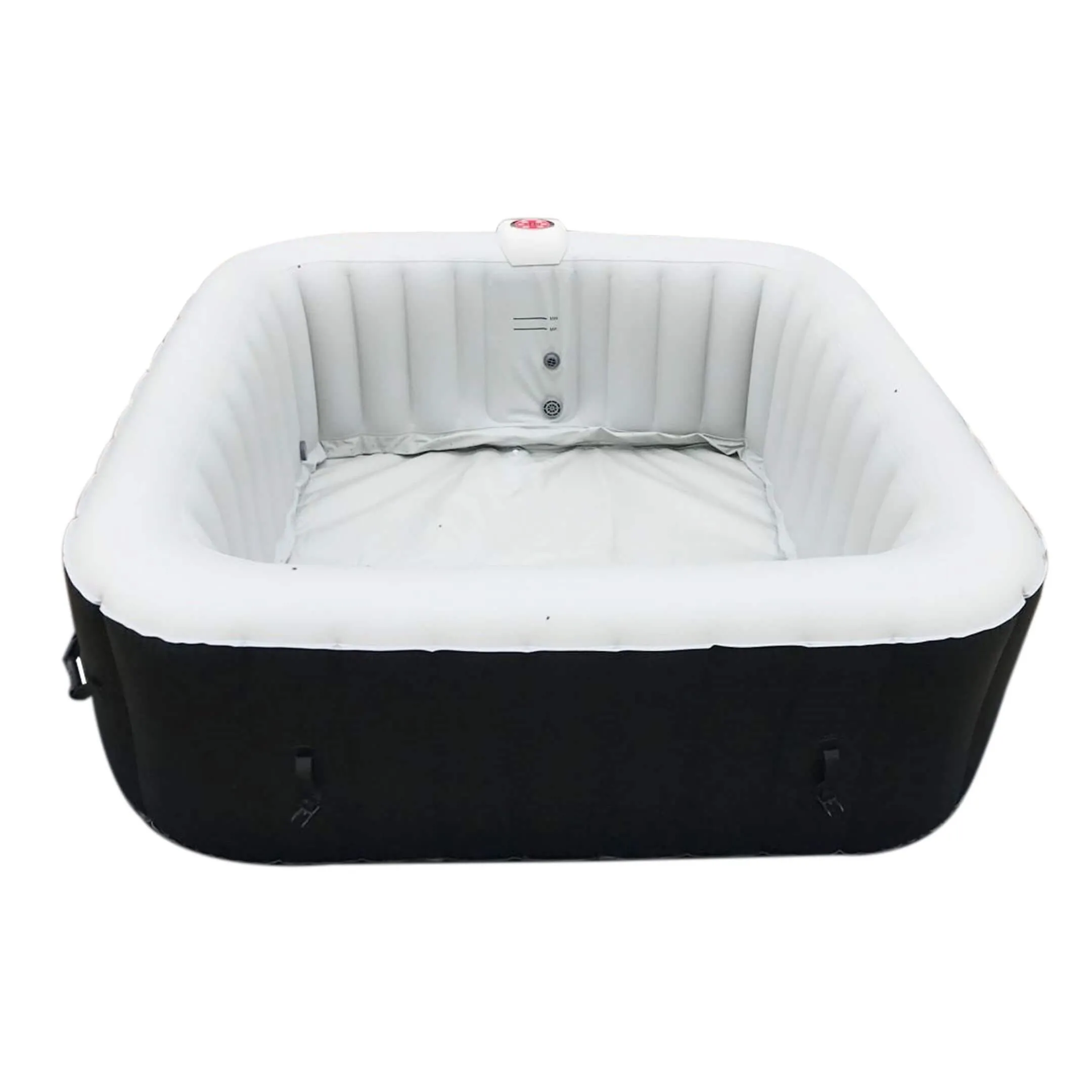 ALEKO Square Inflatable Jetted Hot Tub Spa With Cover - 6 Person - 265 Gallon - Black I SPAFAIR