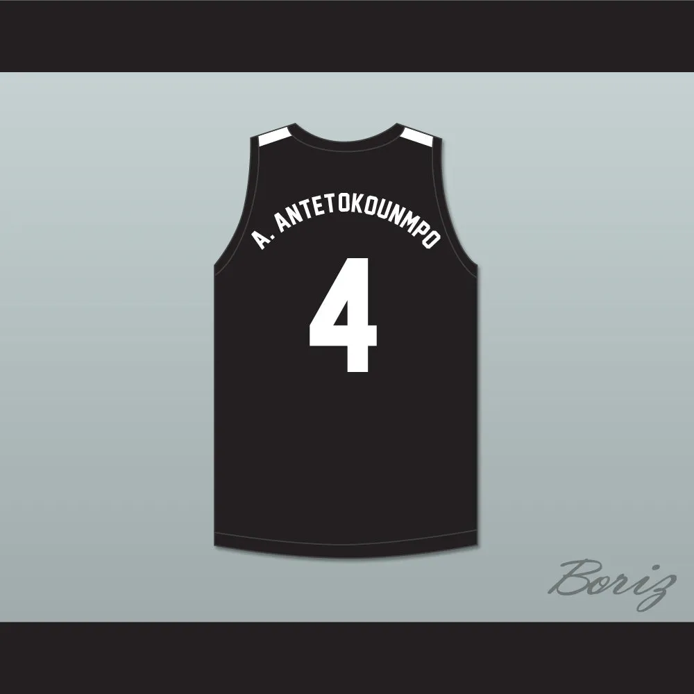 Alex Antetokounmpo 4 Dominican High School Knights Black Basketball Jersey 2
