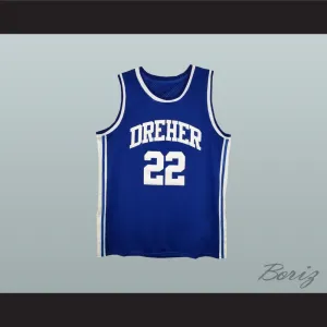 Alex English 22 Dreher High School Blue Devils Basketball Jersey