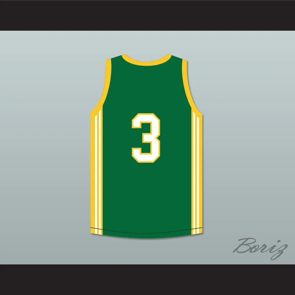 Allen Iverson 3 Bethel High School Bruins Green Basketball Jersey
