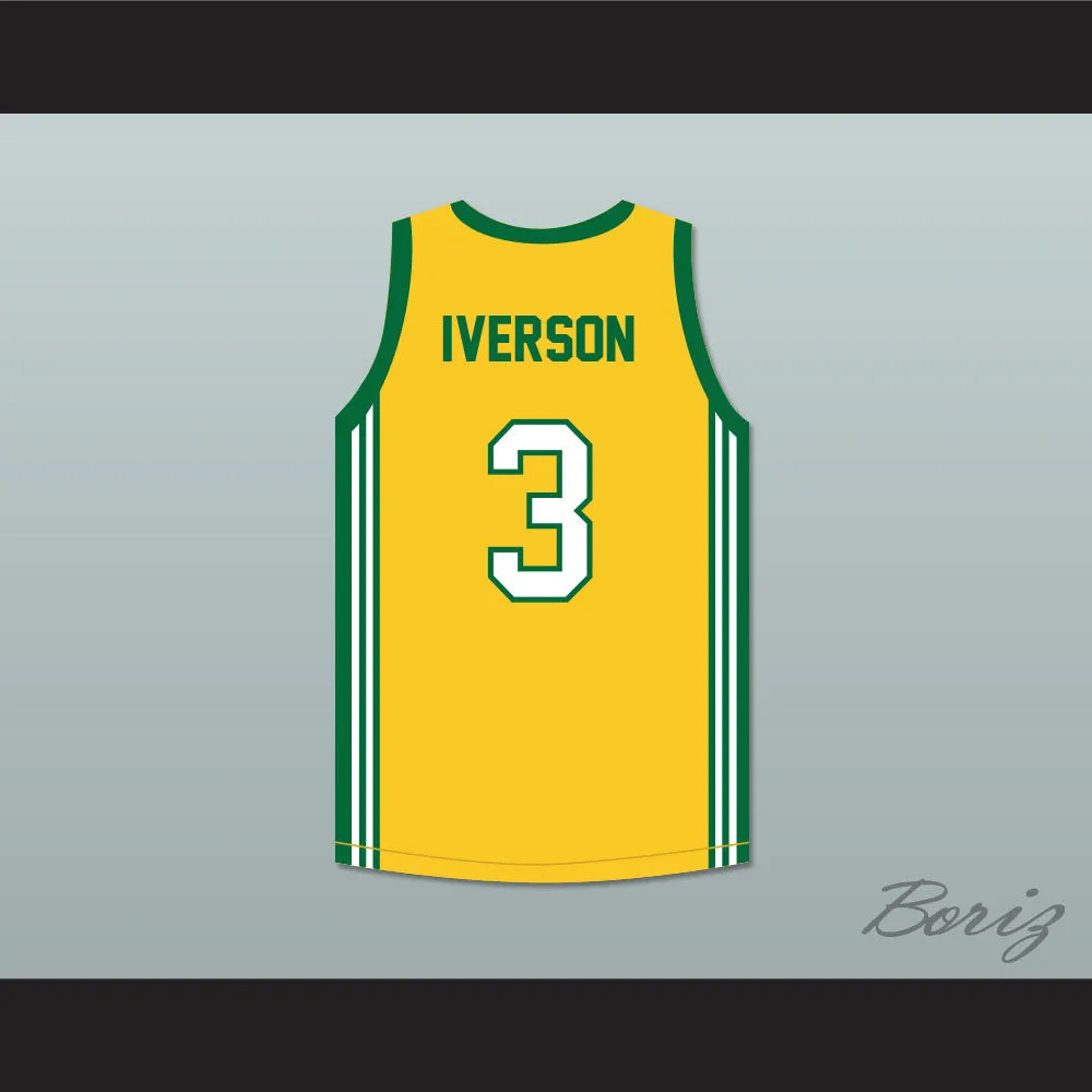 Allen Iverson 3 Bethel High School Yellow Basketball Jersey