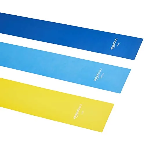 AmazonBasics Latex Resistance Band - 1500mm, 3-Piece Set