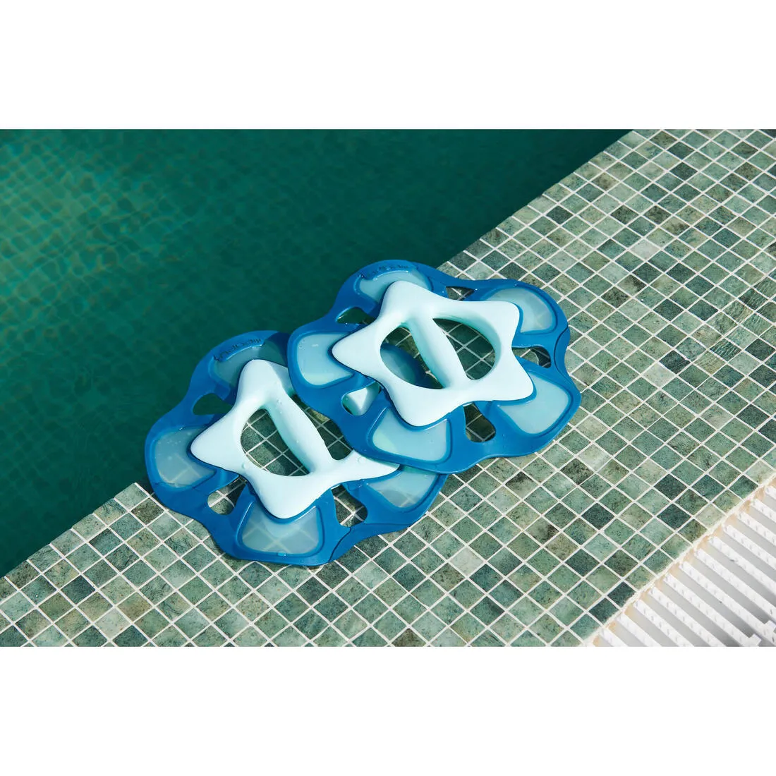 Aquafit Pair of Pullpush Flower Dumbbells S Green Blue