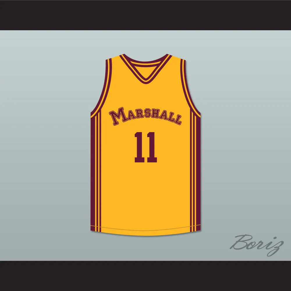 Arthur Agee 11 John Marshall Metropolitan High School Commandos Yellow Basketball Jersey