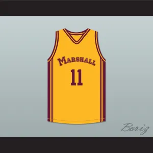 Arthur Agee 11 John Marshall Metropolitan High School Commandos Yellow Basketball Jersey