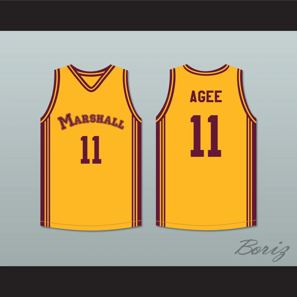 Arthur Agee 11 John Marshall Metropolitan High School Commandos Yellow Basketball Jersey