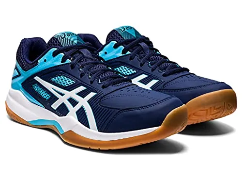 ASICS Men's Gel-Court Hunter Peacoat/Aquarium Leather Indoor Shoes-11 UK (46.5 EU) (12 US) (1071A020)