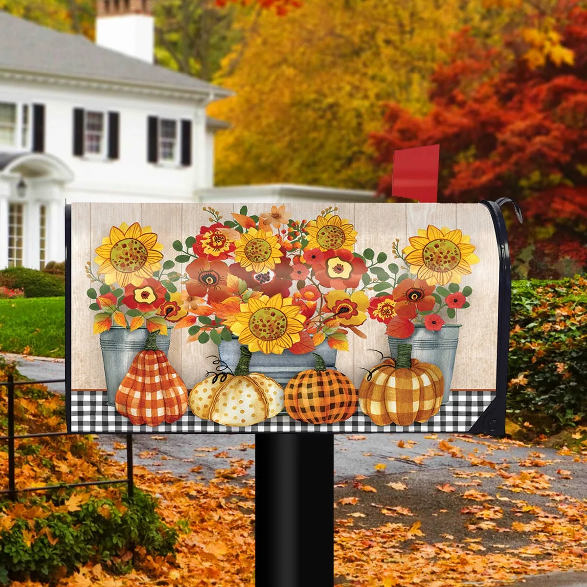 Autumn Bouquet Fall Mailbox Cover  - Standard Size -