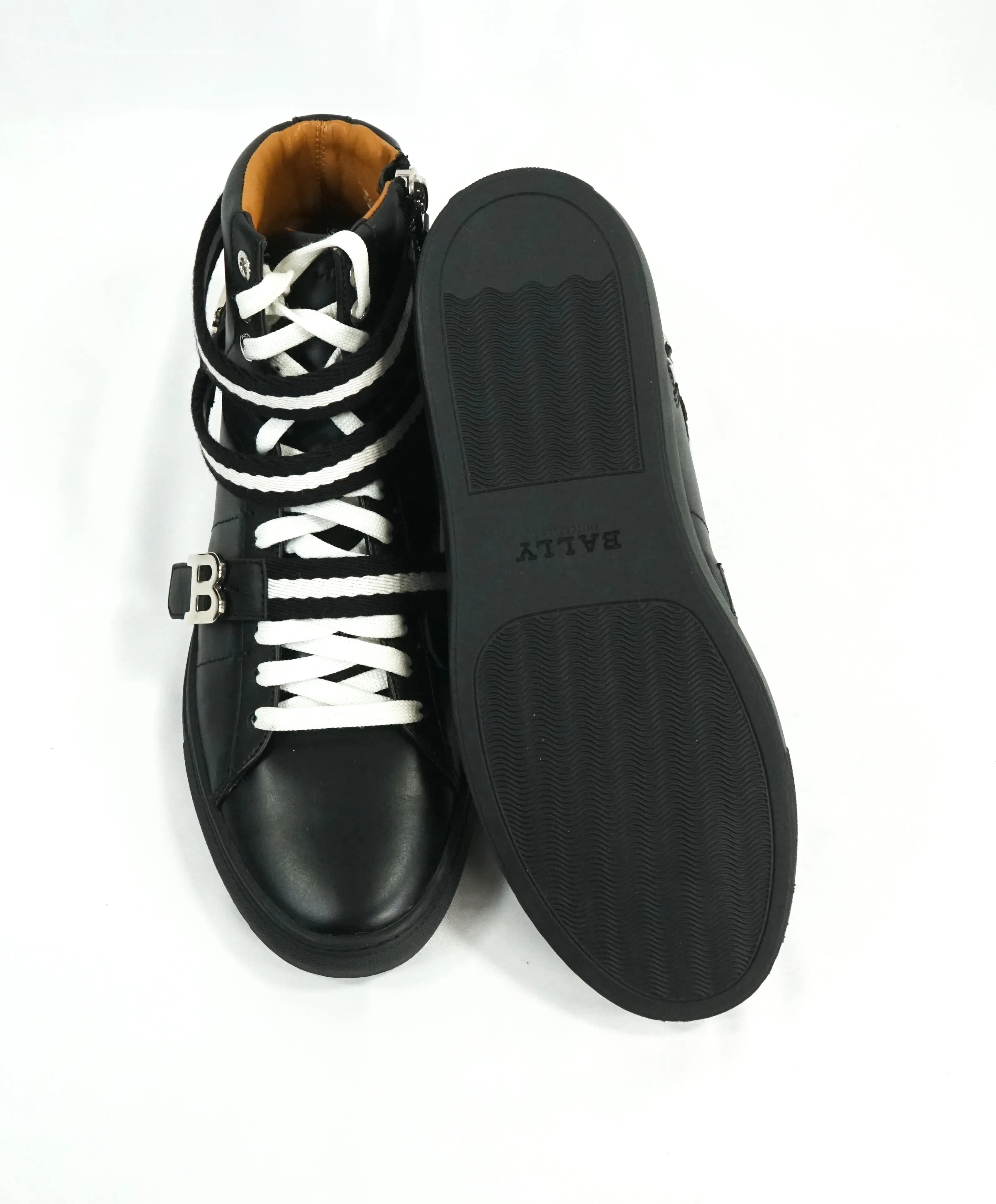 BALLY - “HEILMAR” TSP 100 Black High Top Logo Sneakers - 8.5