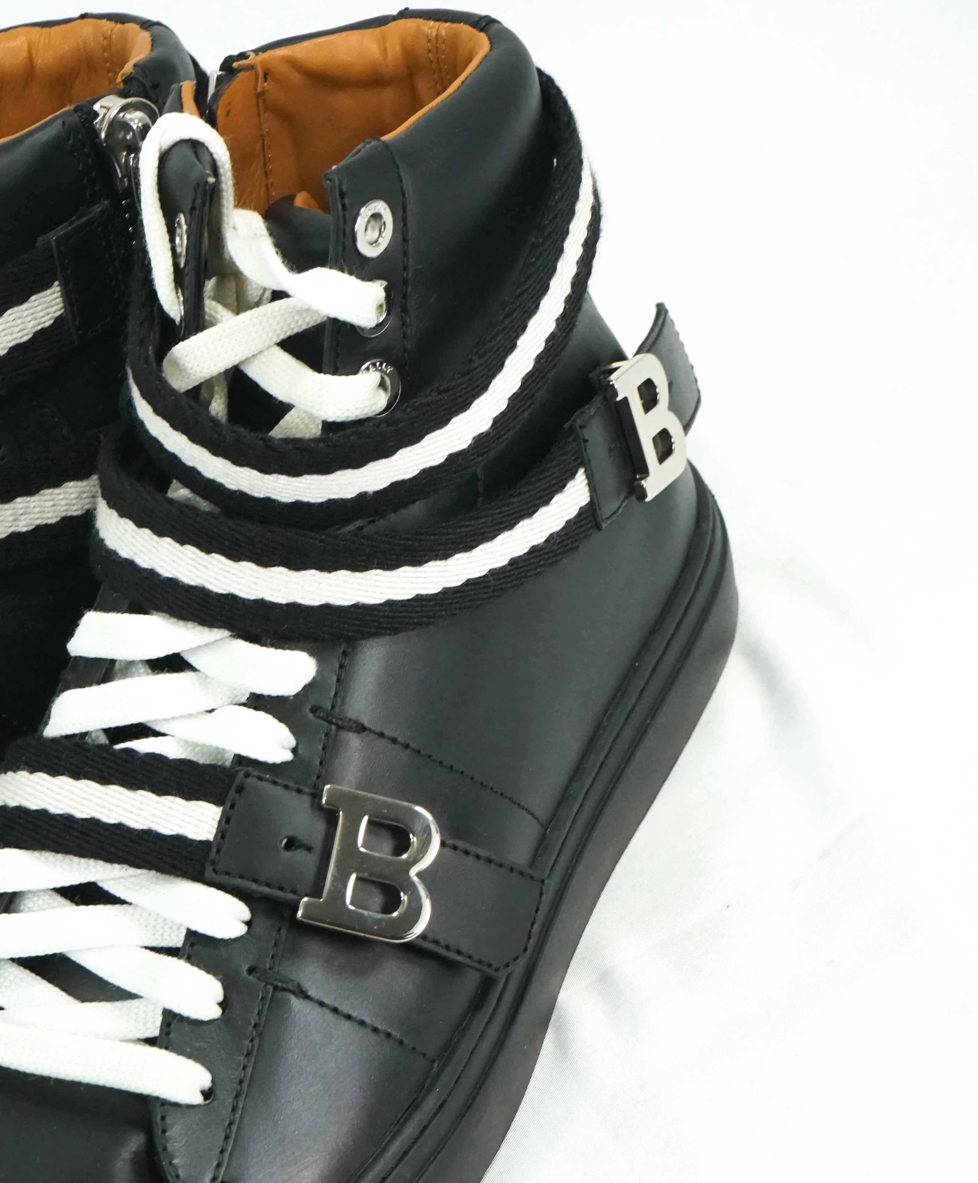 BALLY - “HEILMAR” TSP 100 Black High Top Logo Sneakers - 8.5