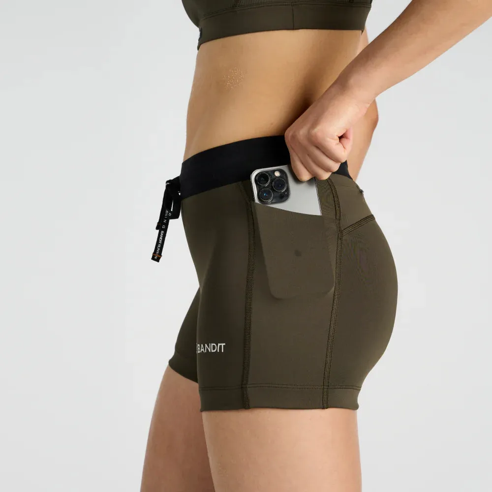 Bandit Running Stamina 3" Women's Compression Shorts - Olive
