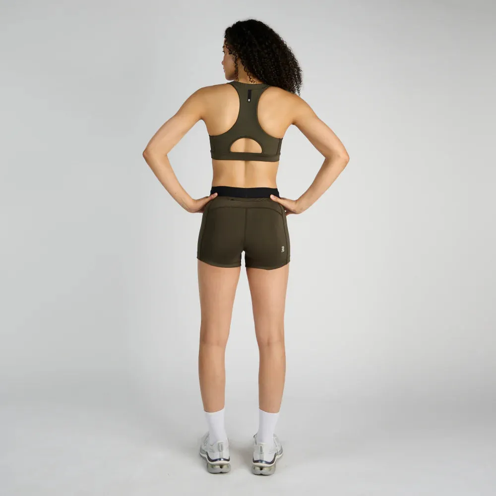 Bandit Running Stamina 3" Women's Compression Shorts - Olive