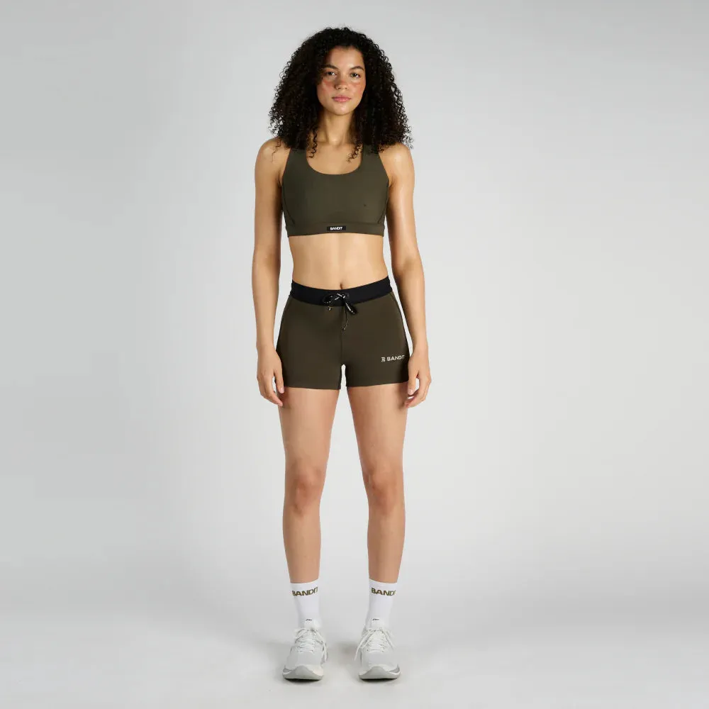 Bandit Running Stamina 3" Women's Compression Shorts - Olive