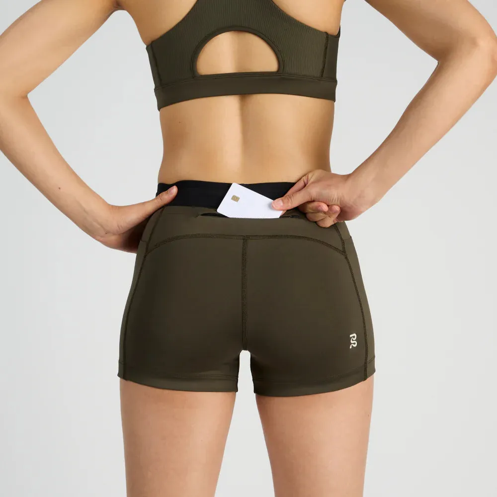 Bandit Running Stamina 3" Women's Compression Shorts - Olive