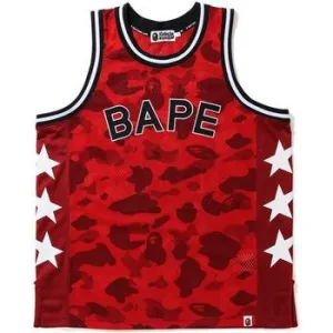 BAPE Color Camo Basketball Tank Top Red