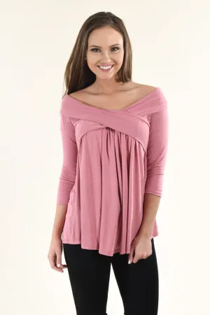 Be My Love 3/4 Top ~ Mauve