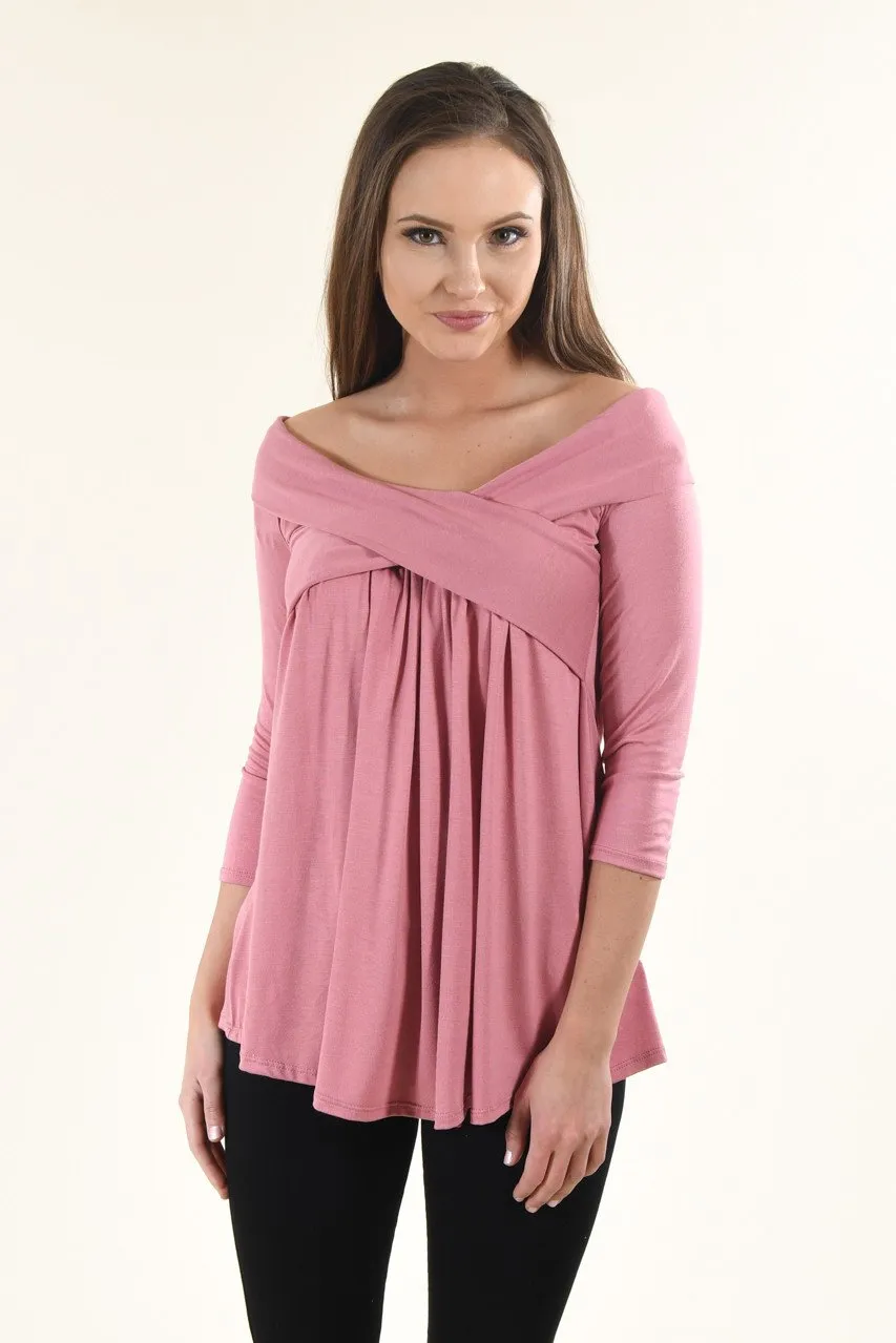 Be My Love 3/4 Top ~ Mauve