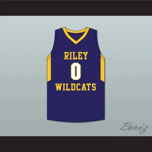 Blake Wesley 0 James Whitcomb Riley High School Wildcats Navy Blue Basketball Jersey 2