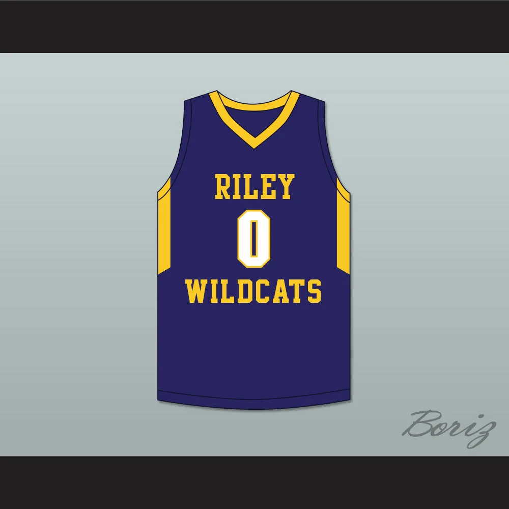 Blake Wesley 0 James Whitcomb Riley High School Wildcats Navy Blue Basketball Jersey 2
