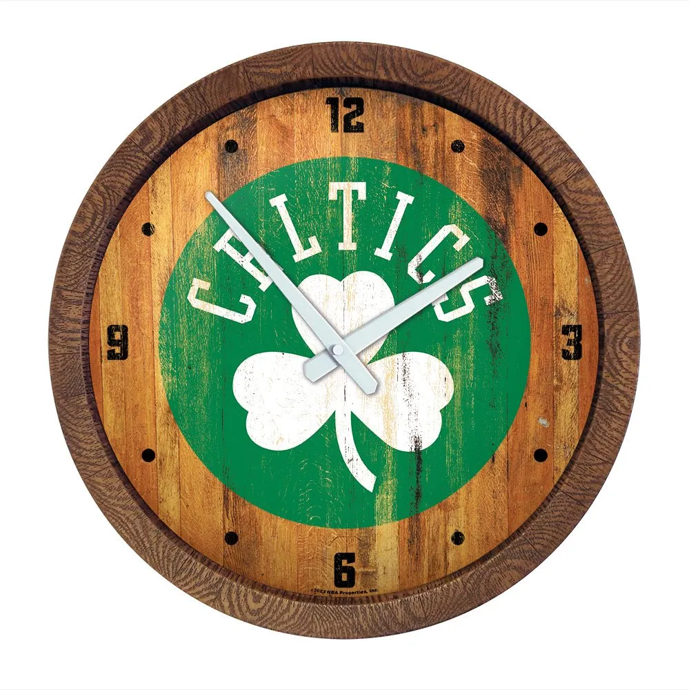 Boston Celtics: Logo - "Faux" Barrel Top Clock
